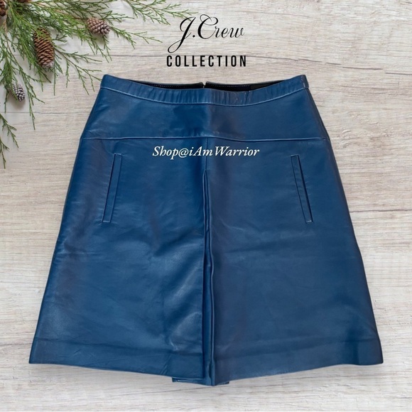 J.Crew Collection NWT genuine leather box pleat aline miniskirt *shop@iamwarrior - Picture 3 of 9